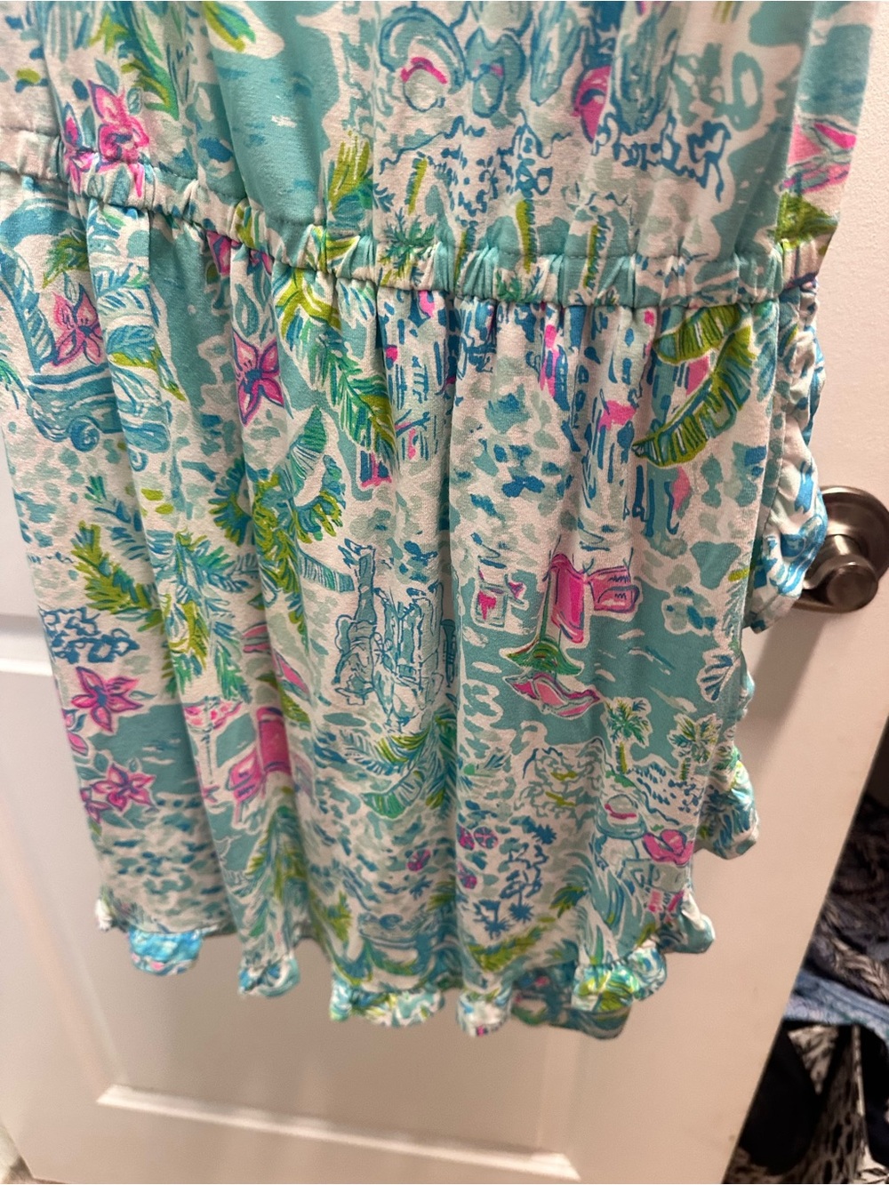 Lilly Pulitzer Aqua Floral Print Mini Dress - Picture 4 of 4